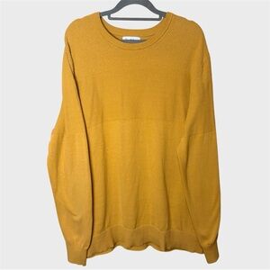 Goodfellow & Co Mens Sweater Mustard Yellow XL 100% Cotton Textured Crewneck